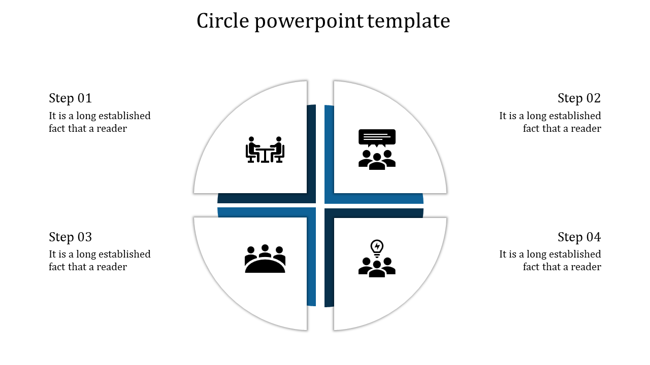 Astounding Circle PowerPoint Template with Four Nodes